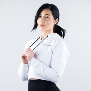 Alphalete white cropped hoodie RARE